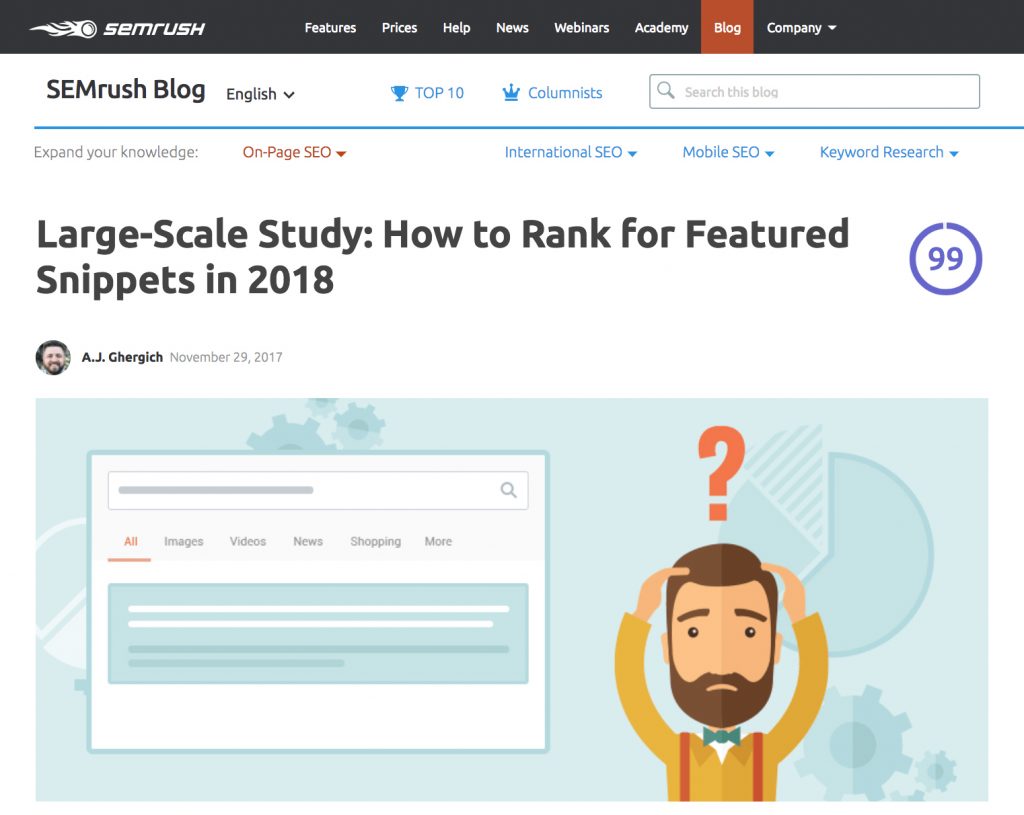 featured snippets çalışması