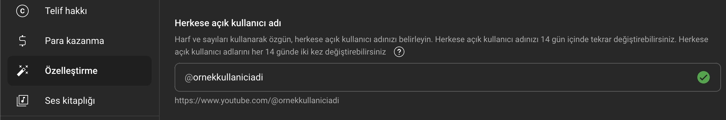 youtube özel url oluşturma