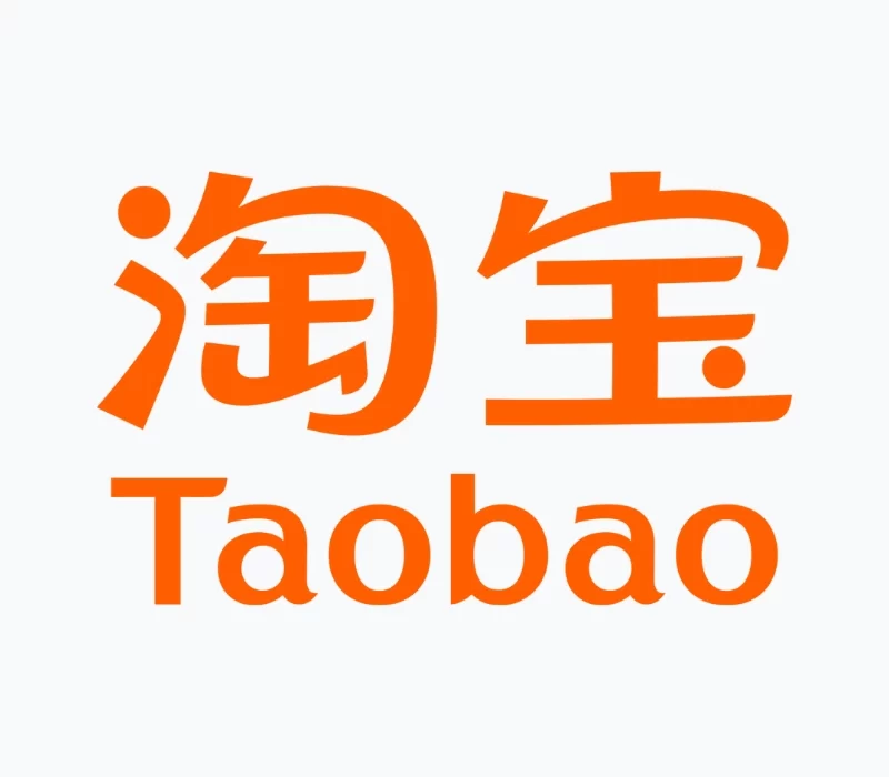Beyaz Arka Plan Üzerine Turuncu Renk Ile Çince Ve Türkçe Taobao Yazısı