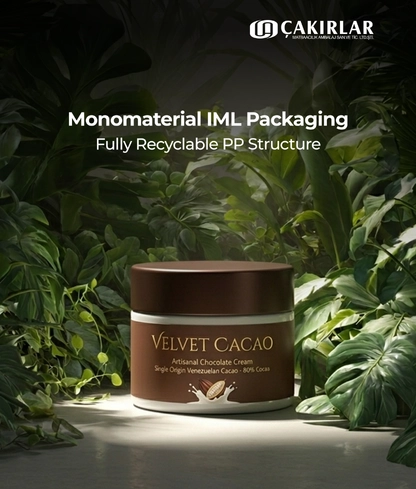 Doğayı Temsil Eden Yapraklar Arasında Velvet Cacao Markalı Geri Dönüştürülebilir Iml Ambalaj Tasarımı