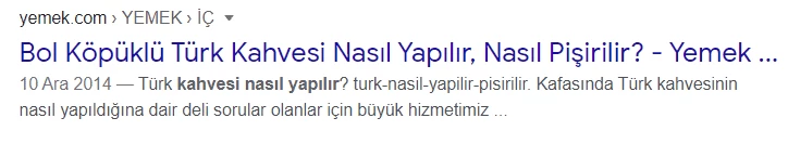 Google Schema Kullanımı Örneği