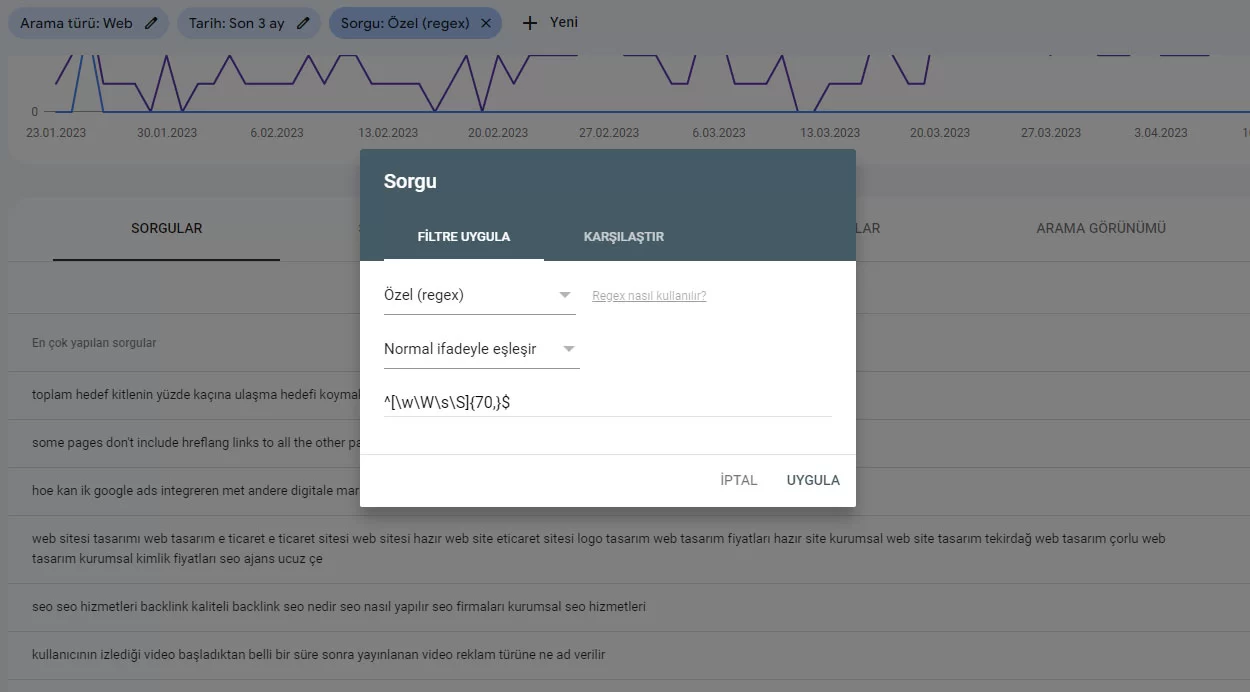 Google Search Console’da RegEx Kullanımı